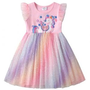VIKITA Robe Fille Princesse Partie Casual Enfants Tulle Robe d'été sans Manche SH4854 3-4 Ans (VIKITA FACTORY STORE EUROPE, neuf)