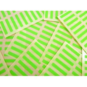 Petit 30x5mm Rectangulaire Code Couleur Autocollants - Paquets de 200 Coloré Rectangle Collant Étiquettes - 30 Couleurs Disponible - Vert vif fluo (Minilabel, neuf)