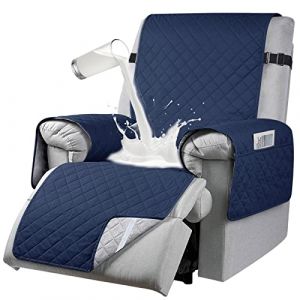 RAPRAP &Eacute;tanche Housse pour Fauteuil Relax Electrique, Antid&eacute;rapant Housse de Chaise Inclinable avec Poches Lat&eacute;rales, Lavable Protection Fauteuil Relax 1 Place, 25Inch,Navy Blue,1 Seater (RAPRAP, neuf)