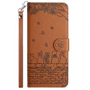 FALUWONRU Coque pour iPhone SE 2022/SE 2020/iPhone 8/7, Housse de Protection Etui &agrave; Pochette de Portefeuille Rabat Premium en Cuir PU【Fermeture Magn&eacute;tique】【Bo&icirc;tier avec Support】,Marron (Norn, neuf)