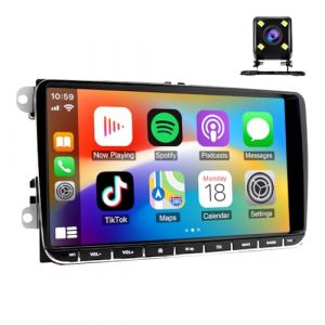 Autoradio double DIN pour VW Transporter T5 2010-2015, &eacute;cran de voiture IPS 7", sans fil, Carplay, Android, voiture, Bluetooth, DSP, GPS, navigation Android 14, WiFi, cam&eacute;ra de recul Mirror Link FM (CHENQINGKE, neuf)