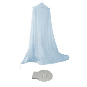 Ciel de lit pour filles, rideaux de lit avec crochet adh&eacute;sif, pour lit double, grand lit, &agrave; partir du plafond, auvent en d&ocirc;me pour d&eacute;coration de lit, tente de gaze (bleu, convient pour une largeur de (NEWLISHOP, neuf)