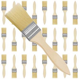 Kurtzy Pinceaux Peinture Mur (Lot de 24) Largeur Brosse 38,1 mm Taille Totale 17,5 cm - Pinceau Plat Peinture Pro Parfait pour la Peinture sur Ecailles, Silicone, Gesso, Teintures, Vernis, Colles (Tinyyo Europe, neuf)