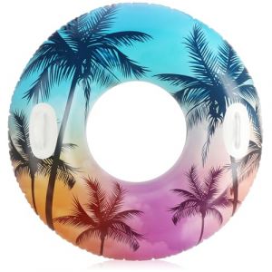 COM-FOUR® bouée de Natation avec Motif Palmier - bouée de Natation colorée - bouée de Natation Gonflable pour Piscine, Piscine extérieure, lac ou Plage - Aide à la Natation (01 pièce - Palmiers) (COM-FOUR  Vertriebs GmbH, neuf)