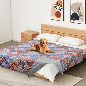 YOSEPATI Couverture imperméable pour Chien, Couverture de lit de bohème pour Chien, Couverture de canapé réversible pour Chien, Lavable, protège Les Meubles, Le lit et Le canapé pour Chiot et Chat (Sunshine Pet, neuf)
