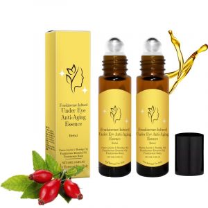 Huile de ricin bio Roll On pour les yeux, Rollerball sous les yeux pour les cernes, les rides enflées, blanchiment de la peau, revitalisation, soin des yeux anti-âge, non gras (2 pièces) (NeoMall新汇, neuf)