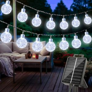 litogo Guirlandes Solaires Exterieures Jardin 15M 50 LED, Guirlande Lumineuse Exterieure Solaire, 8 Modes &Eacute;tanche Cristal Guirlande Solaire Exterieur pour Balcon Arbres F&ecirc;tes (Blanc Froid) (MinYou-EU, occasion)