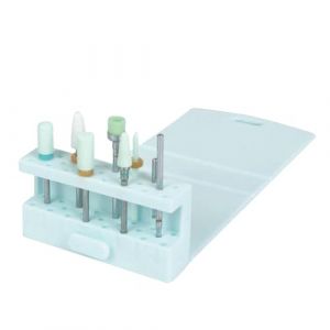 Boîte de rangement pour forets à ongles | Support de tête de polissage à ongles en silicone à 23 trous | Présentoir pliable pour manucure (JIEYUMIN, neuf)