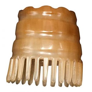 COLLBATH Peigne de massage shampoing en corne brosse à cheveux de masseur de tête relaxant brosse de shampoing peigne en corne de buffle brosse à shampoing naturel cornes (Murdoffi, neuf)