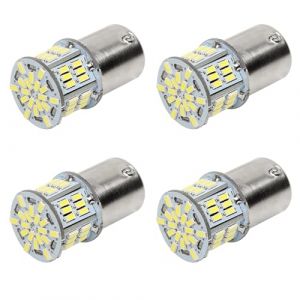 Menibeuty 4PCS Ampoule P21W LED Voiture, Ampoule P21/5W LED 12V Ultra lumineuses 54X 3014 chipset 1157 6500K Blanc, Veilleuse Auto Voiture Ampoules Feu Stop Arri&egrave;re pour Moto, RV, Remorque Voitures (liuaojuntxkjf, neuf)