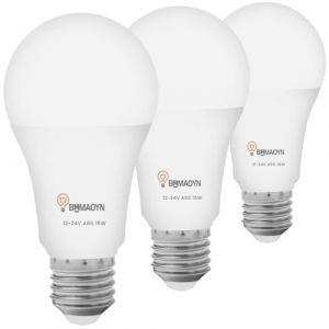 BHMAOYN 12V 24V 15W Ampoule LED E27, Pour Camping-car/Jardinage,Blanc Neutre 4000K,1500LM,E27 15W Lampe de garage,AC/DC E27 12V 24V lampe LED,Pour bateau yacht,Syst&egrave;me Solaire,Garage Cabine,Set de 3 (BHMAOYN, neuf)