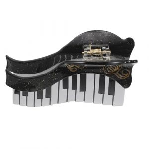COLLBATH Pince &agrave; Cheveux Musicale en Ac&eacute;tate pour M&acirc;choire, Motif Piano Ondul&eacute;, Antid&eacute;rapante, Accessoire Coiffure pour Cheveux &Eacute;pais, Boucl&eacute;s et Longs, Concerts et &Eacute;v&eacute;nements, Style (JianLui, neuf)