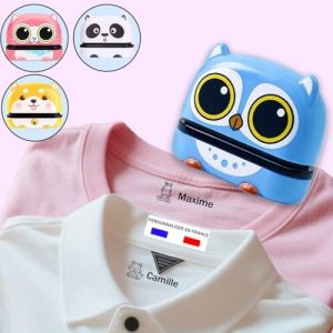 Tampon vetement enfant personnalis&eacute; pr&eacute;nom, marquage rapide et lisible pour habits quotidiens et affaires scolaires, id&eacute;al pour rentr&eacute;e scolaire et activit&eacute;s extrascolaires (vinaprix, neuf)