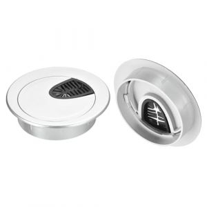 QUARKZMAN 2 Pi&egrave;ces Cache-Trou de C&acirc;ble Passe Cable Bureau, 2-9/16"(65mm) Cache-Trou de C&acirc;ble en ABS pour Bureau, Organiseur de C&acirc;bles pour Ordinateur de Bureau, Argent (QUARKZMAN, neuf)