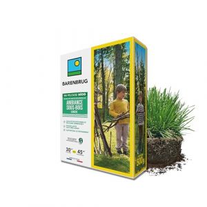 BARENBRUG - Pelouse Ambiance Sous-bois - Canche - Spécial Zones Ombragées - Pousse Lente, Tapis Dense - Tolérant Piétinement - Peu Sensible Maladies et Mauvaises Herbes - Fabriqué en France - 500G (Barenbrug, neuf)