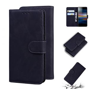 LMFULM® Étui pour Sony Xperia L3 I3312 I4312 I4332 I3322 (5,7 Pouces) PU Magnétique Pochette Cuir Housse Rabattable Case Stent Fonction Cover Noir (LMAZWUFULM, neuf)