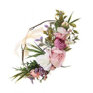 minkissy bandeau guirlande décorations de cheveux couronne de cheveux tête de mariage robes couronne fleur couronne de fleur couronne décor de cheveux de mariée en tissu (Prettbeauty, neuf)