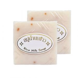 Savon naturel au lait de riz, savon de riz thaïlandais fait à la main, savon éclaircissant au riz avec extrait de riz, savon clarifiant et hydratant pour le visage et le corps, savon de riz thaï (Stationeryy, neuf)