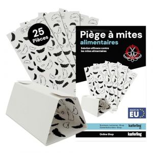 Novokill Piège à Mites Alimentaires 25 pièces - Piège à phéromones sans Poison Contre Les Mites Alimentaires - Effet à Long Terme 3 Mois - sans Danger pour Les Animaux domestiques (kæferling, neuf)