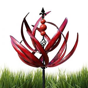Spinner à Vent Dynamique, Moulin à Vent cinétique Magique en métal et Sculpture Unique pour Jardin, Éolienne de Jardin en Fer forgé, eolienne de Jardin, Accessoire de décoration pour Cour, pelouse (DeciSan, neuf)