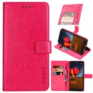 BellaCase &Eacute;tui en Cuir Premium pour Wiko Power U10/U20 - Coque avec Emplacements pour Cartes, B&eacute;quille, Magn&eacute;tique - Housse pour Smartphone (Rose Rouge) (Bella Custodia, neuf)