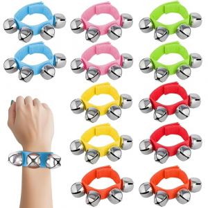 Belle Vous Bracelet Grelot 6 Couleurs Poignet et Cheville (Lot de 12) - Bracelet Clochette Musicale Multicolore Instruments de Musique - Hochet pour Fêtes Enfants, Ecole et Classe de Musique (Tinyyo Europe, neuf)