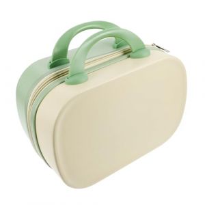 CLISPEED Trousse De Maquillage Multifonction Rigide 14 Pouces Jaune Et Vert, Organiseur Cosm&eacute;tique Portable, L&eacute;ger Pour Maquilleuses En Voyage, Rangement Pratique Pour Pinceaux Et Produits (Yeahzl, neuf)