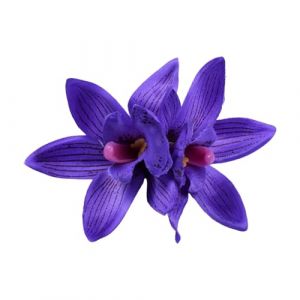 Épingle à cheveux réaliste en forme de fleur cymbidium, élégante pince à cheveux de mariage, clip latéral, pince à cheveux antidérapante pour façonner les cheveux (anbeidianzi, neuf)