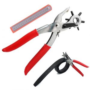 Pince Perforatrice Cuir, Pince Trou Ceinture Cuir, Pince Perforatrice Rotative, Trou Ceinture, Appareil Trou Ceinture, avec R&egrave;gle, pour Papier, Plastique, Feutre, Projets de Bricolage et D'Artisanat (FEEPP, neuf)