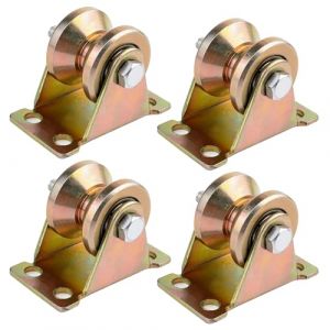 Jasjfasd 4 Pi&egrave;ces Poulie de Levage, Poulie de Renvoi, Roulette Portail Coulissant, Roue Gorge V Poulie Simple pour Levage Mouflage, Roulette &agrave; Rainure avec 2 Roulements Billes, Roulettes Levage (RANCEA MOBILITY S.R.L., neuf)