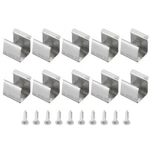 PATIKIL Clips De Fixation Pour Bande Lumineuse Led Lot De 100 Supports De Fixation En Acier Inoxydable Avec Vis Pour Câble Ruban brillant Néon Rgb De 8Mm-11Mm (PATIKIL UK, neuf)