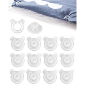 KEMUZ 12 paires Support de Couette, Fixation de la Couette Dans la Housse, Pince Couettes Housse de Couette-Clips pour Maintenir Les Coins des Couettes en Place pour éviter Les Plis et Les Bouger (WEIWEIHAI, neuf)