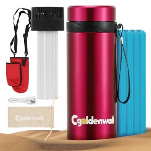 CGOLDENWALL Glaci&egrave;re de Insuline pour Voyage 40H avec Affichage Num&eacute;rique, 2-8&deg;C USB R&eacute;frig&eacute;ration Enfichable & 4 Biogel, Portable Frigo Medicaments pour Stylos Diab&eacute;tiques(Rouge) (Cgoldenwall  Store, neuf)