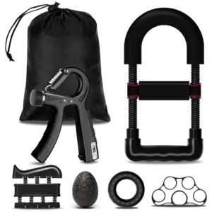 CIRULLI Hand Grip Set 6 pièces, résistance réglable 5-60 kg, Musculation Main,musculation avant bras, Poignet musculation, reeducation main, musculation avant bras,adapté aux athlètes (RENO LUCA, neuf)
