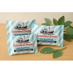 3x25g - Lot de 3 Bonbons Mentholés au EUCALYPTUS Rafraichissants et Idéal pour Soulager la Gorge - Parfait pour les Amateurs de Saveurs Originales - Compatible avec Fisherman's Friend .260 (✅Abrakado✅, neuf)