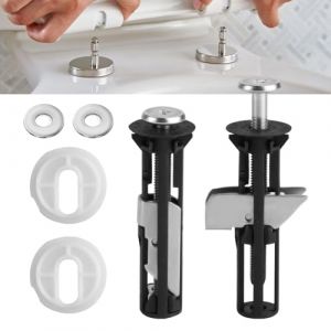 2 Set Fixation Abattant WC Toilettes, Fixations Vis d'Expansion pour Abattant WCs, Boulons Vis Abattants en pour Lunette de Toilette WC Si&egrave;ge Charni&egrave;re, avec Jeu de Rondelles (WELHAEPI, neuf)