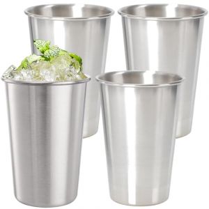 saijer Verres &agrave; Shot en Acier Inoxydable,4 Pcs Tasses Gobelet Bi&egrave;re en Acier Inoxydable Empilables et Portables Verre &agrave; Shoot Shooter Verre Gobelet &agrave; Shoot Verre &agrave; Schnaps Whisky Rhum(180 ml) (Saijer, neuf)