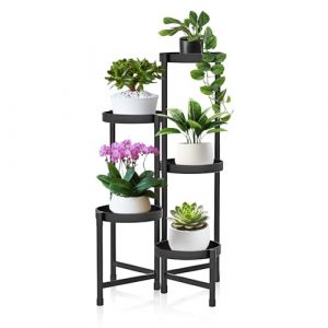 lalago Porte Plante Interieur, 5 Niveaux &Oslash;25cm Support Plantes Interieur, Porte Plante Exterieur, &Eacute;tag&egrave;re Plante en M&eacute;tal, Support pour Plantes, &Eacute;tag&egrave;re Plante pour Balcon du Jardin, Salon, Bureau (Lalago2022, neuf)