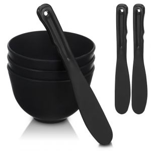 GANAZONO Bol M&eacute;langeur en Silicone 3 Pi&egrave;ces Spatules Plates Bol Profond R&eacute;utilisable pour Masque Visage DIY Outils Beaut&eacute; Professionnels pour Soins du Visage et Application R&eacute;utilisable (JUNEE, neuf)