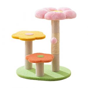 Generic Arbre &agrave; chat 57 cm en forme de fleur - Arbre &agrave; chat multicolore avec balle jouet pour chaton - Rose (SHIBOHAN, neuf)