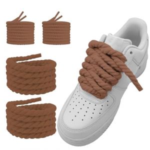 NDTEZUGT 10mm Lacets de Chaussures Ronds 120cm 140cm Lacet Corde Rope Chunky en Coton pour Sneakers Baskets(Marron,54''/140cm) (NDTEZUGT, neuf)