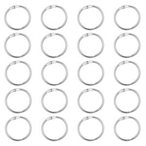 LXUEJIE Lot de 20 anneaux de reliure en m&eacute;tal de 30 mm - Feuilles en vrac - Pour livre de scrapbooking, album, carnet de notes, cartes &agrave; fiches - Argent&eacute; (Before Long, neuf)