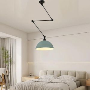 FDOIUTU Lustre de style moderne, lustre articul&eacute; semi-circulaire, lustre &agrave; bras t&eacute;lescopique en m&eacute;tal, lustre d'int&eacute;rieur, lampe r&eacute;glable pour salon, chambre, salle &agrave; manger (vert) (DONGDI Maoyi, neuf)