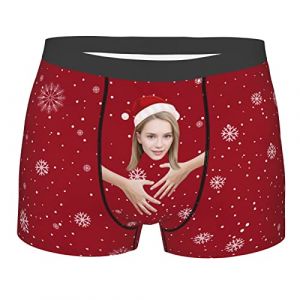 Naispanda Boxer Homme Personnalis&eacute;s Photo de Visage de Petite Amie Calecon Sexy Ultra Doux sous-V&ecirc;tement Respirant sans Couture Boxer Briefs Mari Halloween Cadeaux No&euml;l Funy Panties (YouPin Custom, neuf)