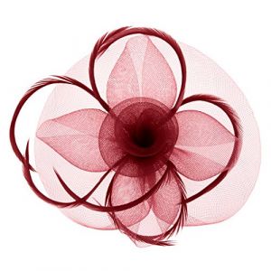 Bibi Mariage Coiffure Mariage Chapeau Mariage Pince à Cheveux Mariage Beret Mariage avec Plume Décorée en forme Fleur pour Mariage Cérémonie Fête Cocktail (RUIXIAMUK, neuf)