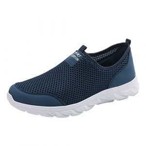 Chaussures de sport pour hommes - Slip On - Sneakers pour hommes sans lacets - Respirantes - L&eacute;g&egrave;res - Chaussures de loisirs - Antid&eacute;rapantes - Amortissantes - Chaussures de randonn&eacute;e - Chaussures de (利轩百货店, neuf)