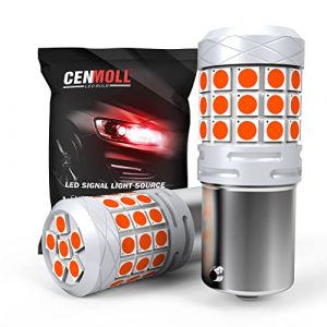 CENMOLL 382 P21W BA15S Ampoule LED Rouge Super Lumineux 40W 2000LM 12V-24V Canbus Sans Erreur 1156 BA15S 382 P21W Ampoules de Voiture pour Feu de Stationnement de Recul Feu de Frein Arrière, Pack de 2 (BIToo, neuf)