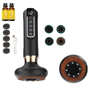 Serenya Masseur Anti Cellulite Avis, Serenya Anti Cellulite Puissant Appareil Massage Cellulite, Ventouse Electrique Anti Cellulité, Avec 12 Modes D'Aspiration (Rouge naturel Bianstone-Gris) (Chahuo, neuf)