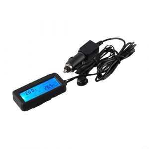 Lecreatekit Thermomètre numérique intérieur et extérieur de voiture, écran LCD bleu, pour voiture (bleu) (Livehomeshop, neuf)