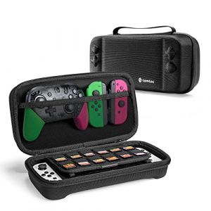 tomtoc Étui de Voyage Rigide pour Nintendo Switch et Nintendo Switch OLED 2021, Housse Sac de Transport pour Nintendo Switch et Pro Controller, Accessoires, avec Poignée, 24 Cartouches de Jeu, Noir (tomtoc EU Official, neuf)